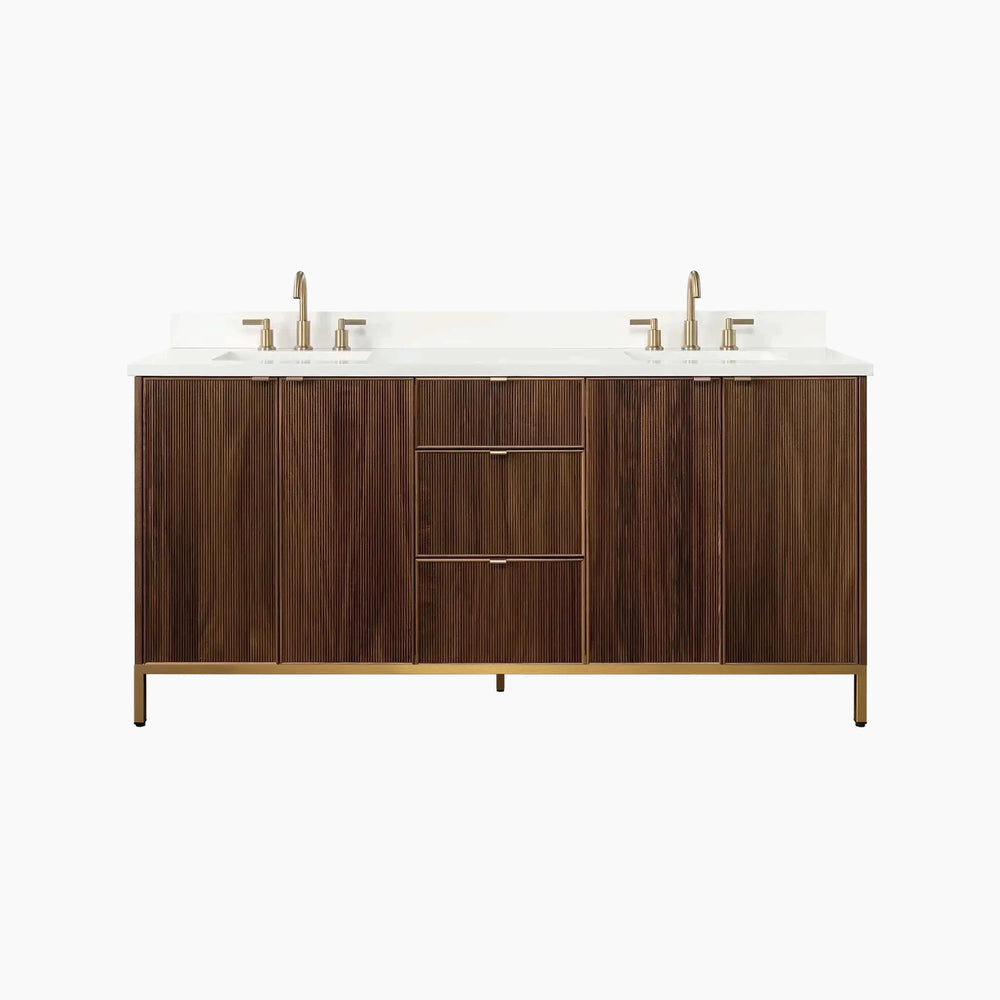 
                  
                    Malibu 72" American Black Walnut Bathroom Vanity, Double Sink
                  
                