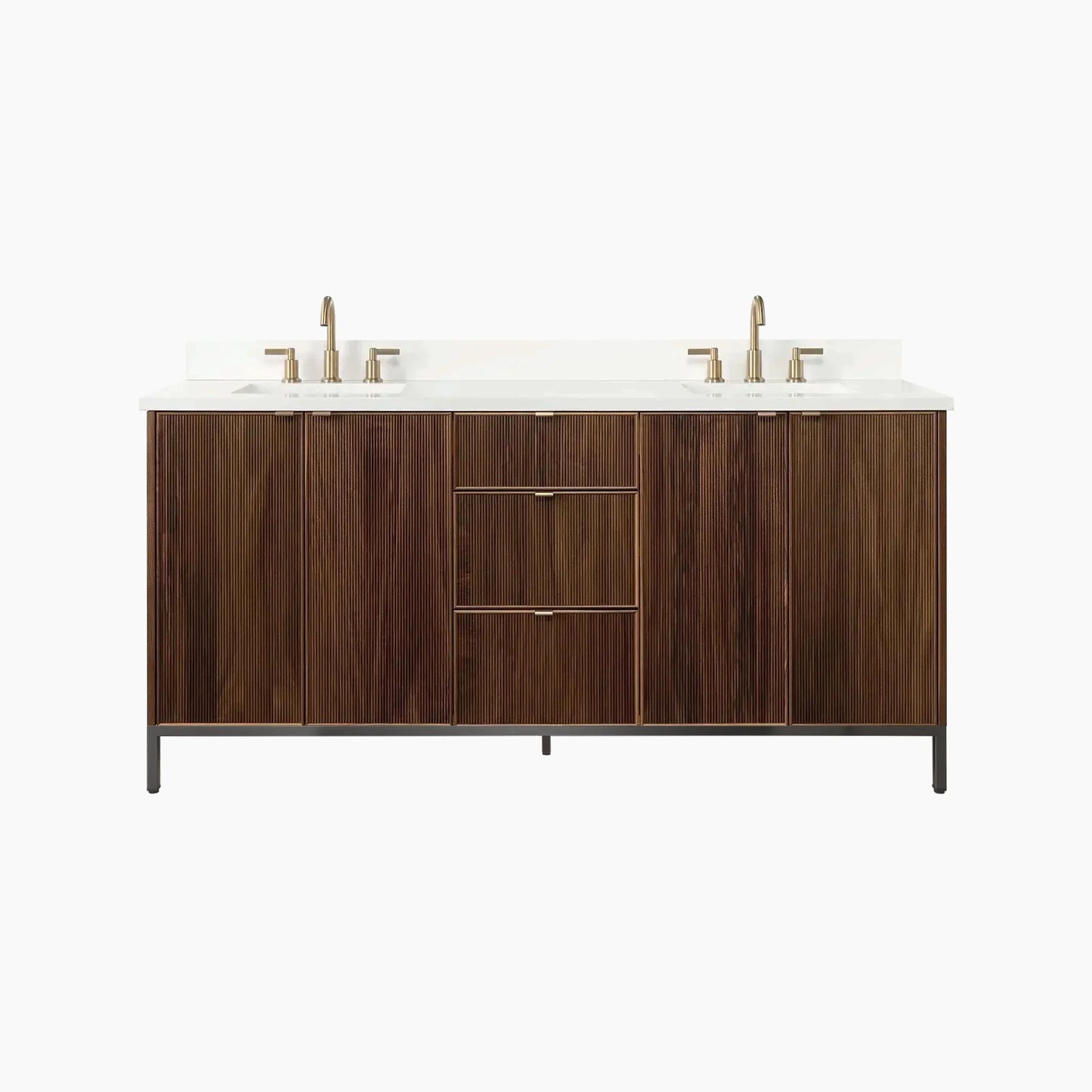 
                  
                    Malibu 72" American Black Walnut Bathroom Vanity, Double Sink
                  
                
