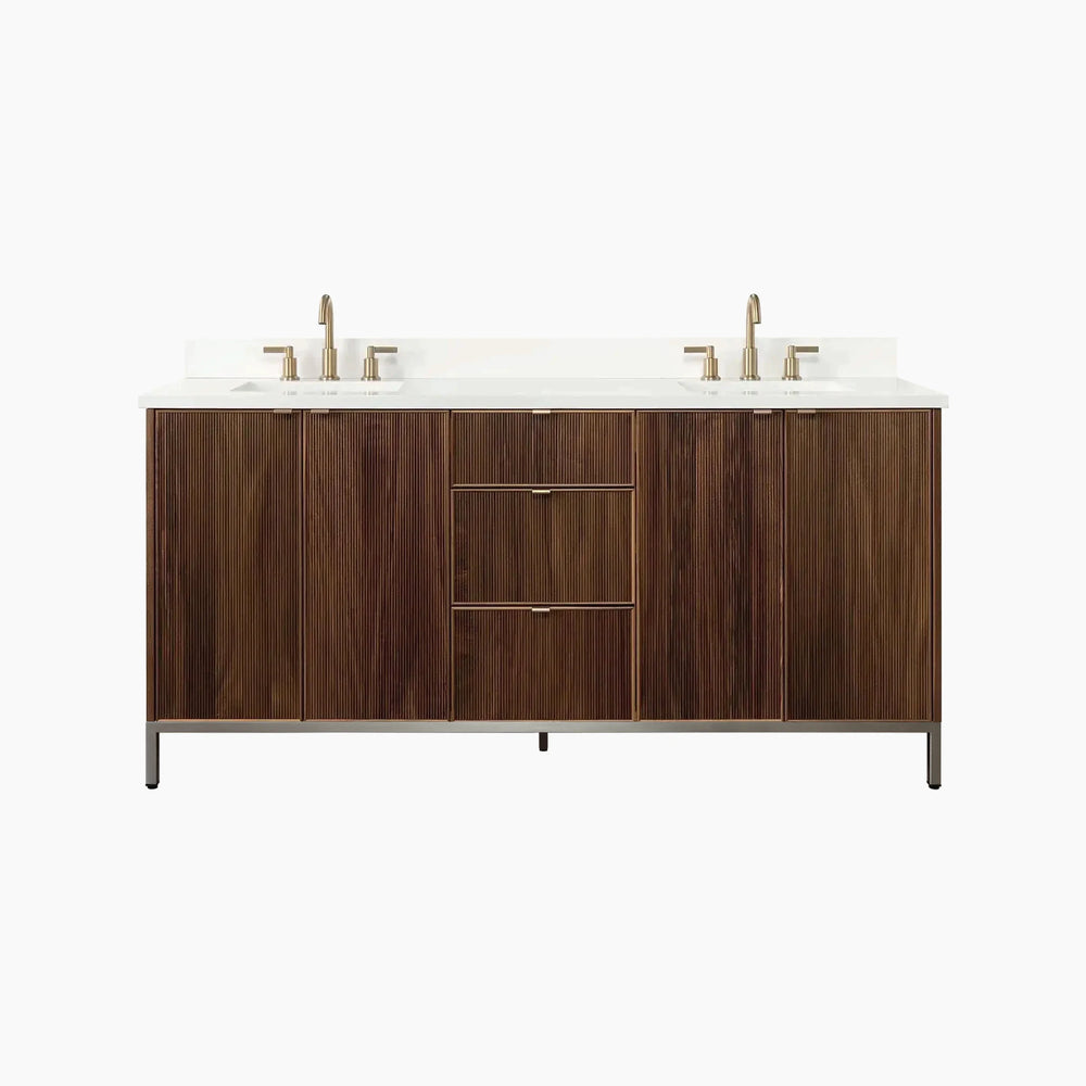 
                  
                    Malibu 72" American Black Walnut Bathroom Vanity, Double Sink
                  
                