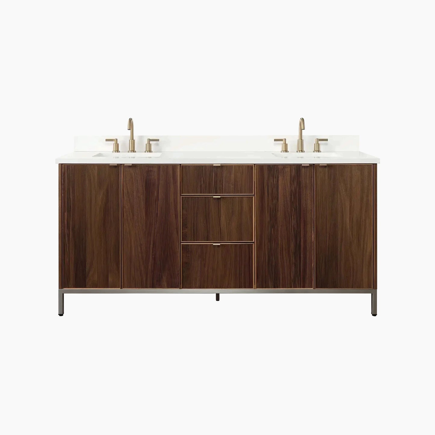 
                  
                    Malibu 72" American Black Walnut Bathroom Vanity, Double Sink
                  
                
