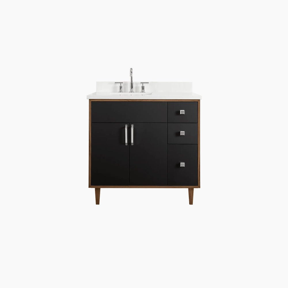 
                  
                    Sidney 36" Matte Black Bathroom Vanity, Left Sink
                  
                