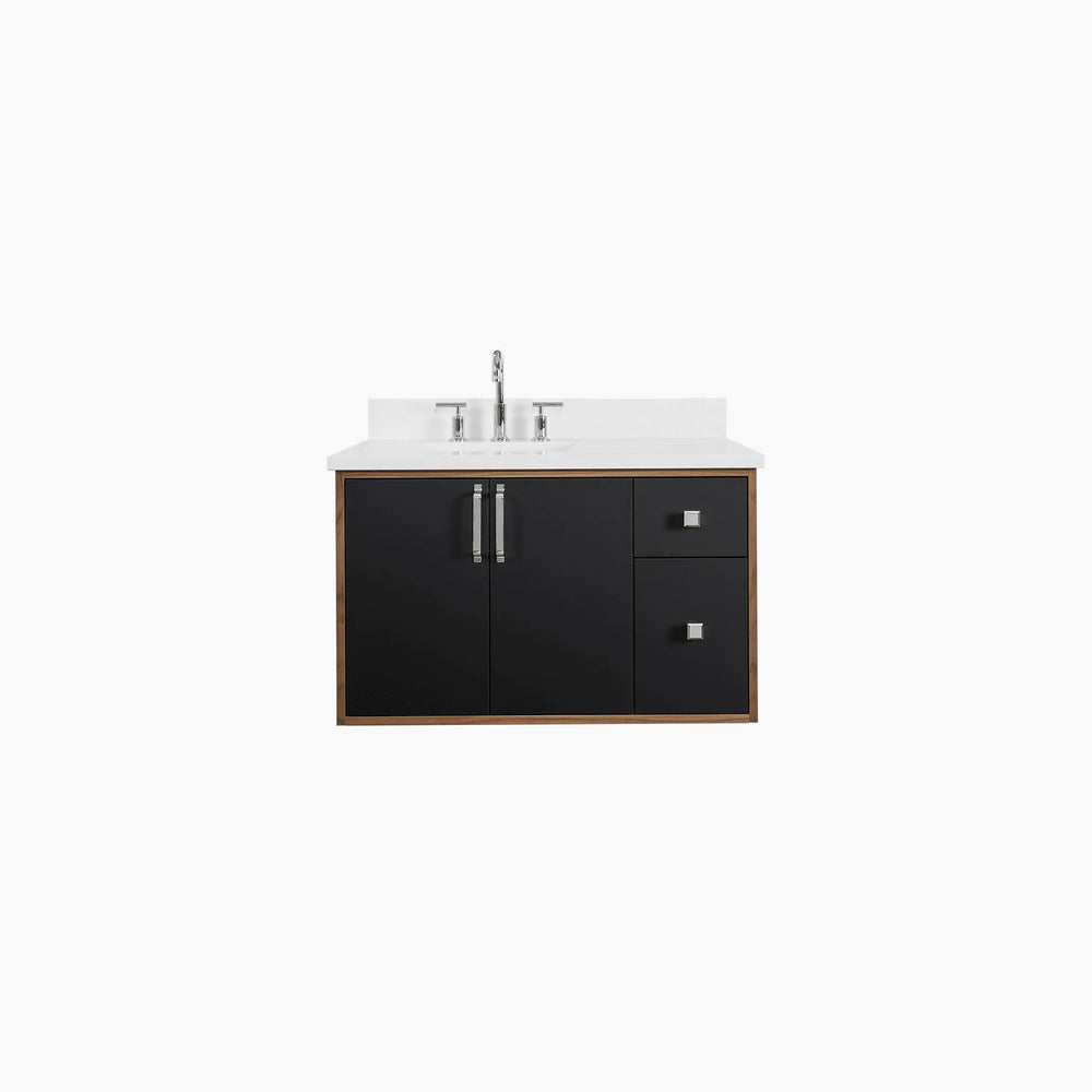 
                  
                    Sidney 36" Wall Mount Matte Black Bathroom Vanity, Left Sink
                  
                