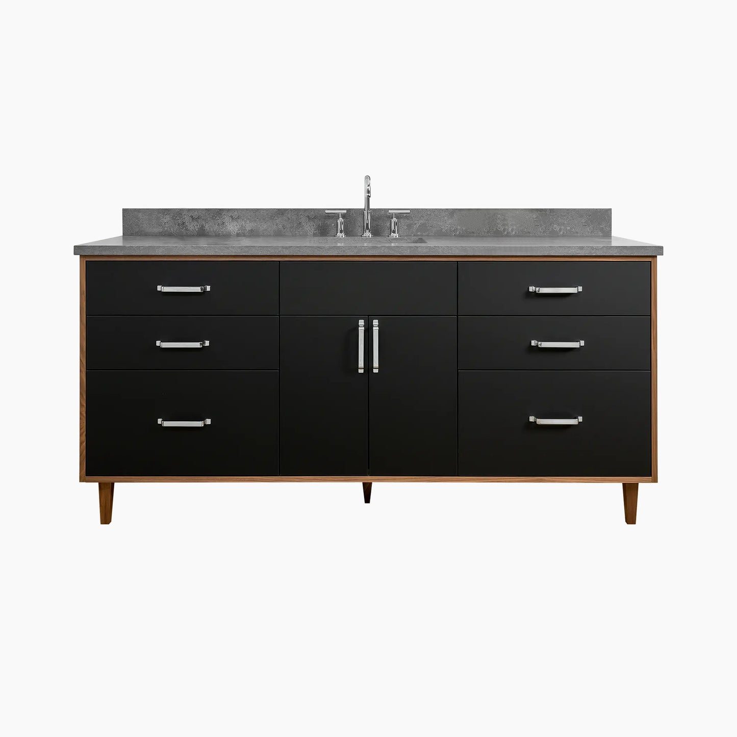 Sidney 72" Matte Black Bathroom Vanity