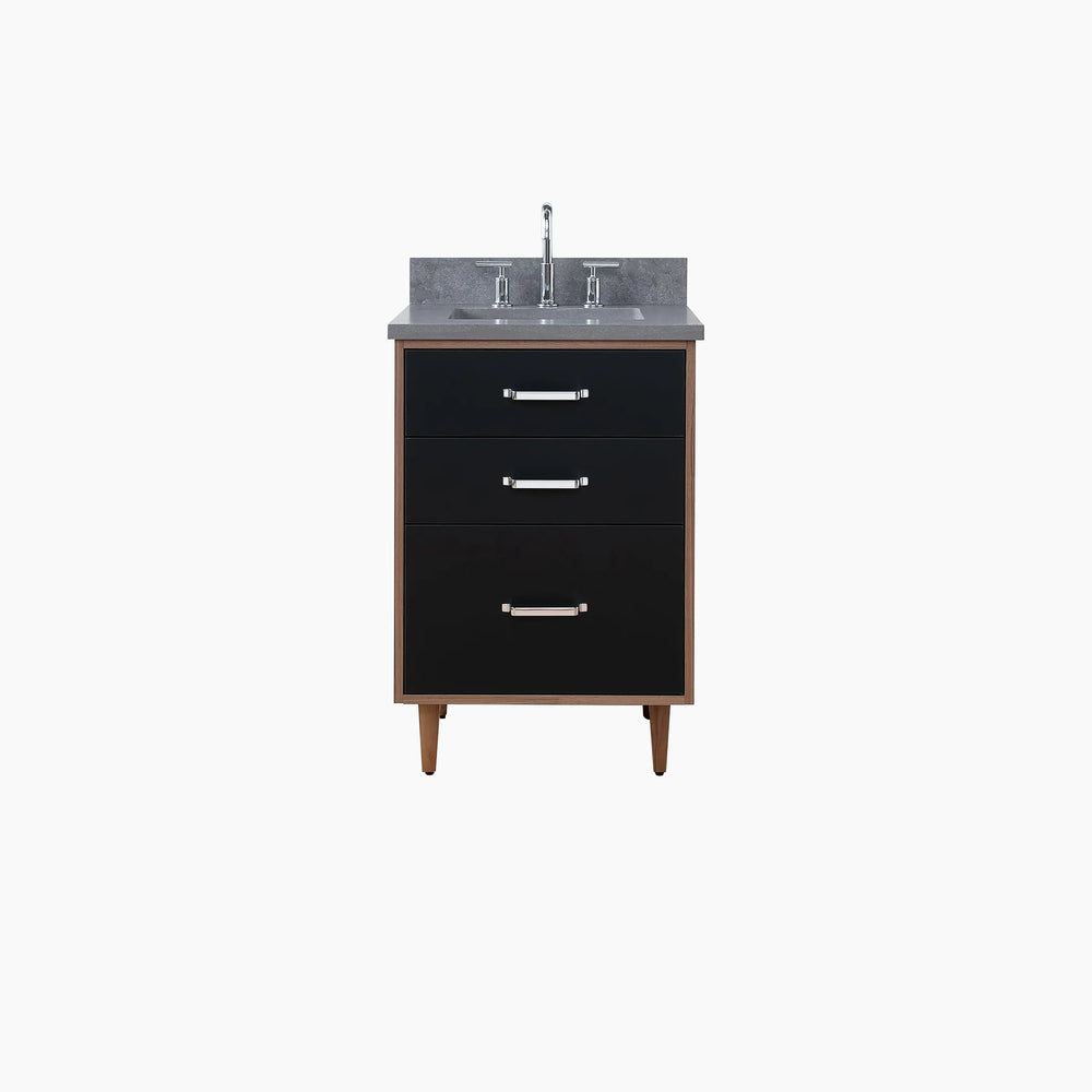 
                  
                    Sidney SLIM 24" Matte Black Bathroom Vanity - All Drawers
                  
                