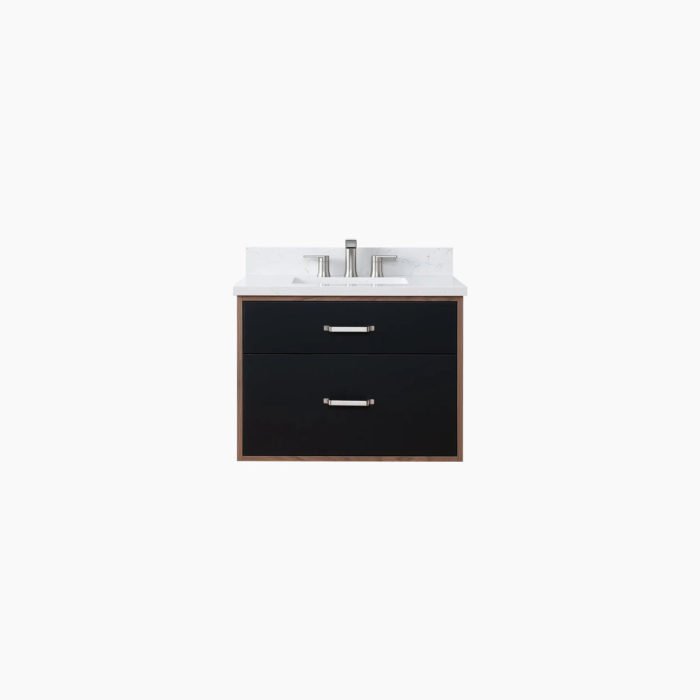 Sidney SLIM 30" Wall Mount Matte Black Bathroom Vanity