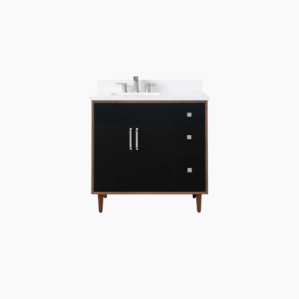 
                  
                    Sidney SLIM 36" Matte Black Bathroom Vanity, Left Sink
                  
                