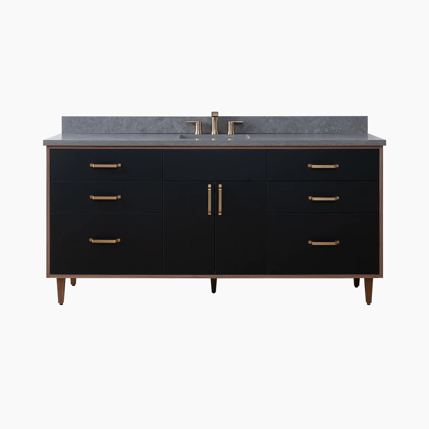 Sidney SLIM 72" Matte Black Bathroom Vanity