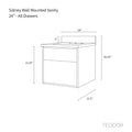 
                  
                    Sidney 24", Teodor® Modern Wall Mount Gloss White Vanity Teodor Bathroom VanityCanada
                  
                