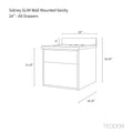 
                  
                    Sidney SLIM 24" Wall Mount Matte Black Bathroom Vanity - All Drawers
                  
                