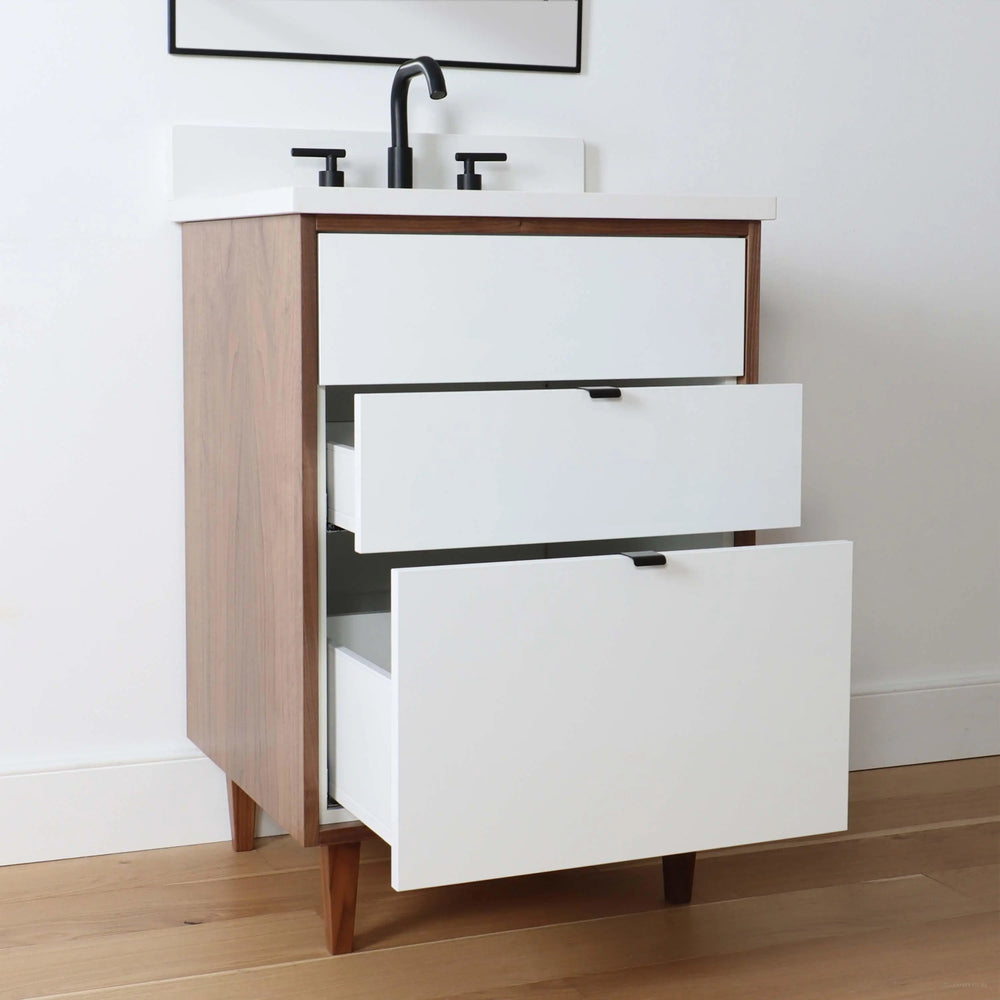 
                  
                    Sidney 24" Gloss White Bathroom Vanity - All Drawers
                  
                