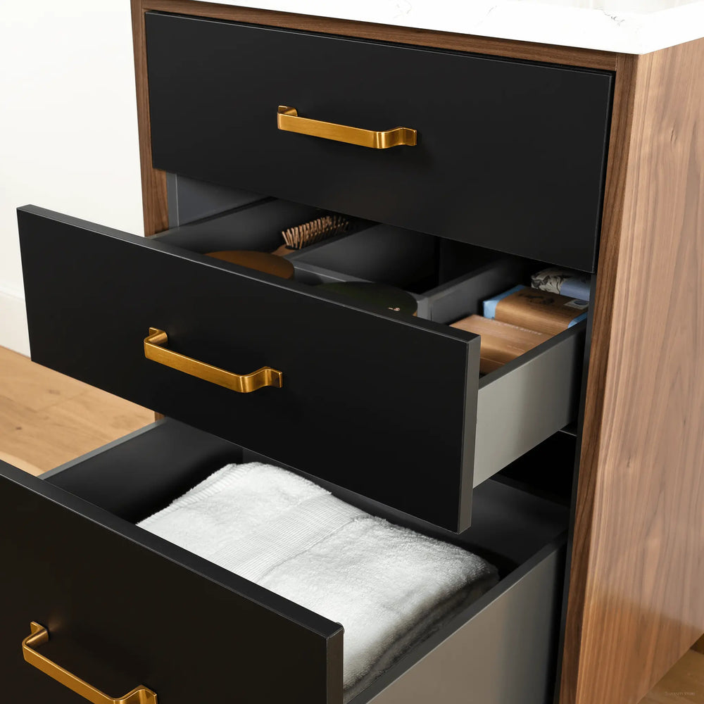 
                  
                    Sidney 24" Matte Black Bathroom Vanity - All Drawers
                  
                