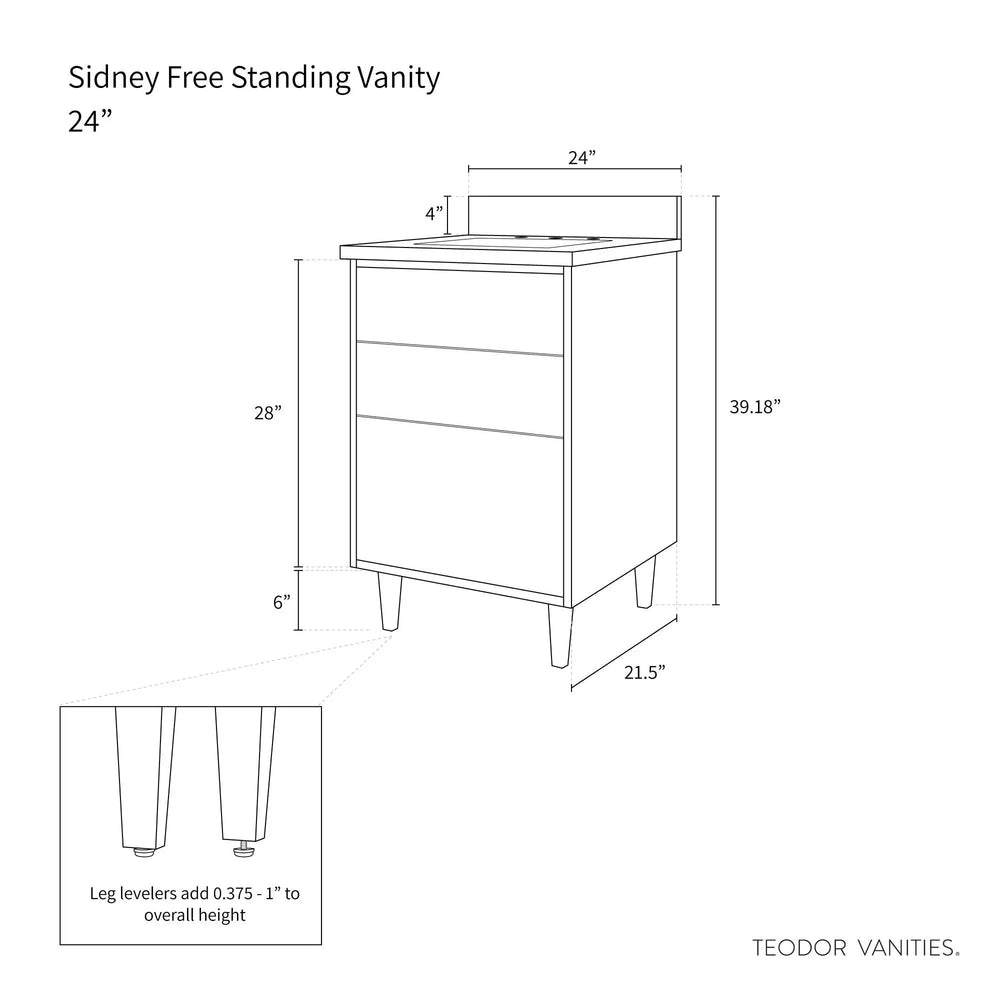 
                  
                    Sidney 24", Teodor® Modern Matte Black Vanity Teodor Bathroom VanityCanada
                  
                