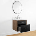 
                  
                    Sidney 24" Wall Mount Matte Black Bathroom Vanity - All Drawers
                  
                