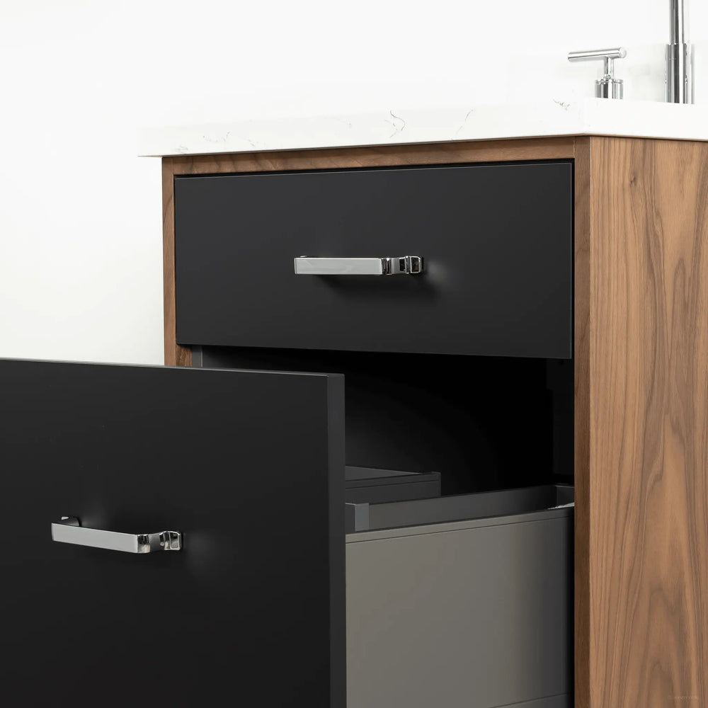 
                  
                    Sidney 24" Wall Mount Matte Black Bathroom Vanity - All Drawers
                  
                