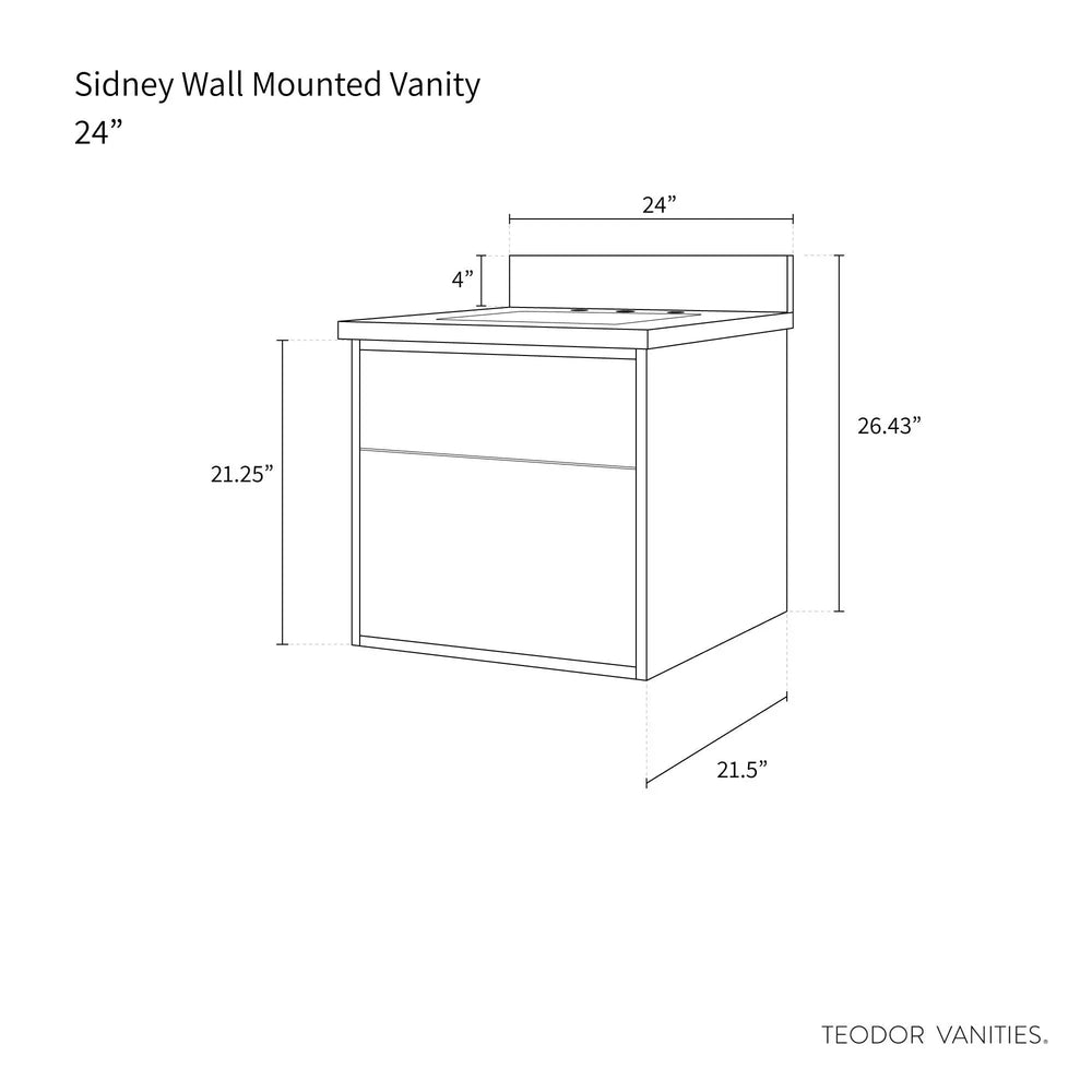 
                  
                    Sidney 24", Teodor® Modern Wall Mount Matte Black Vanity Teodor Bathroom VanityCanada
                  
                