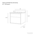 
                  
                    Sidney SLIM 30" Wall Mount Matte Black Bathroom Vanity - All Drawers
                  
                