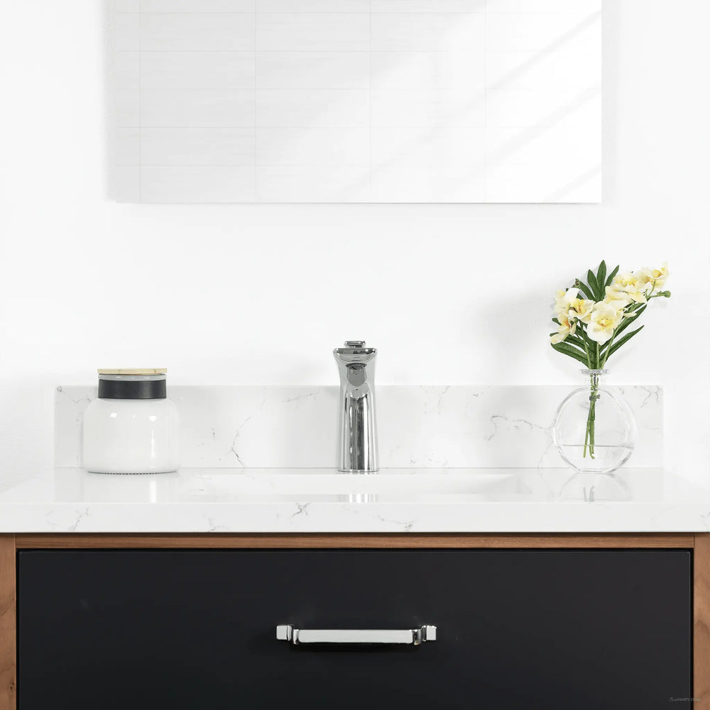 
                  
                    Sidney 30" Wall Mount Matte Black Bathroom Vanity - All Drawers
                  
                