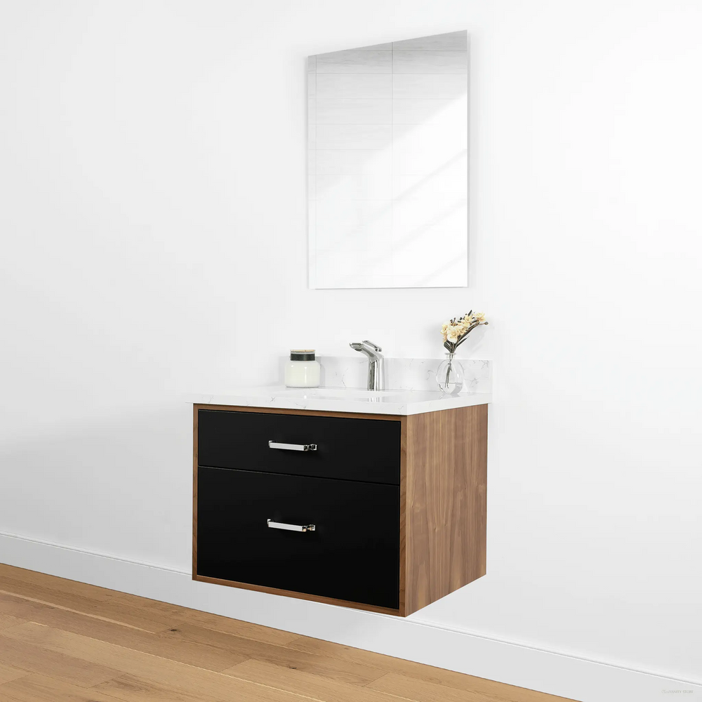 
                  
                    Sidney 30" Wall Mount Matte Black Bathroom Vanity - All Drawers
                  
                