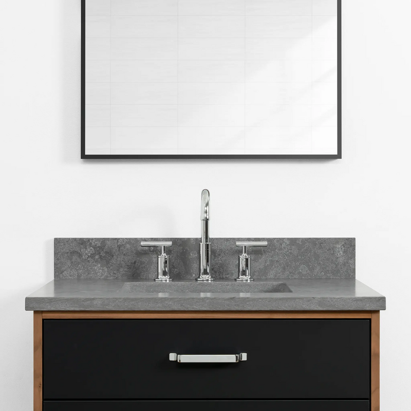 Sidney 30" Wall Mount Matte Black Bathroom Vanity