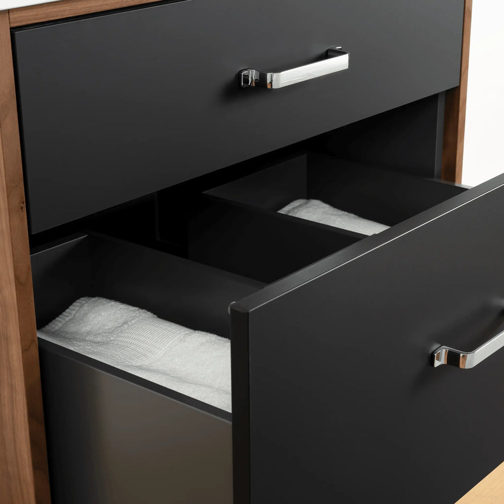 
                  
                    Sidney 30" Wall Mount Matte Black Bathroom Vanity - All Drawers
                  
                