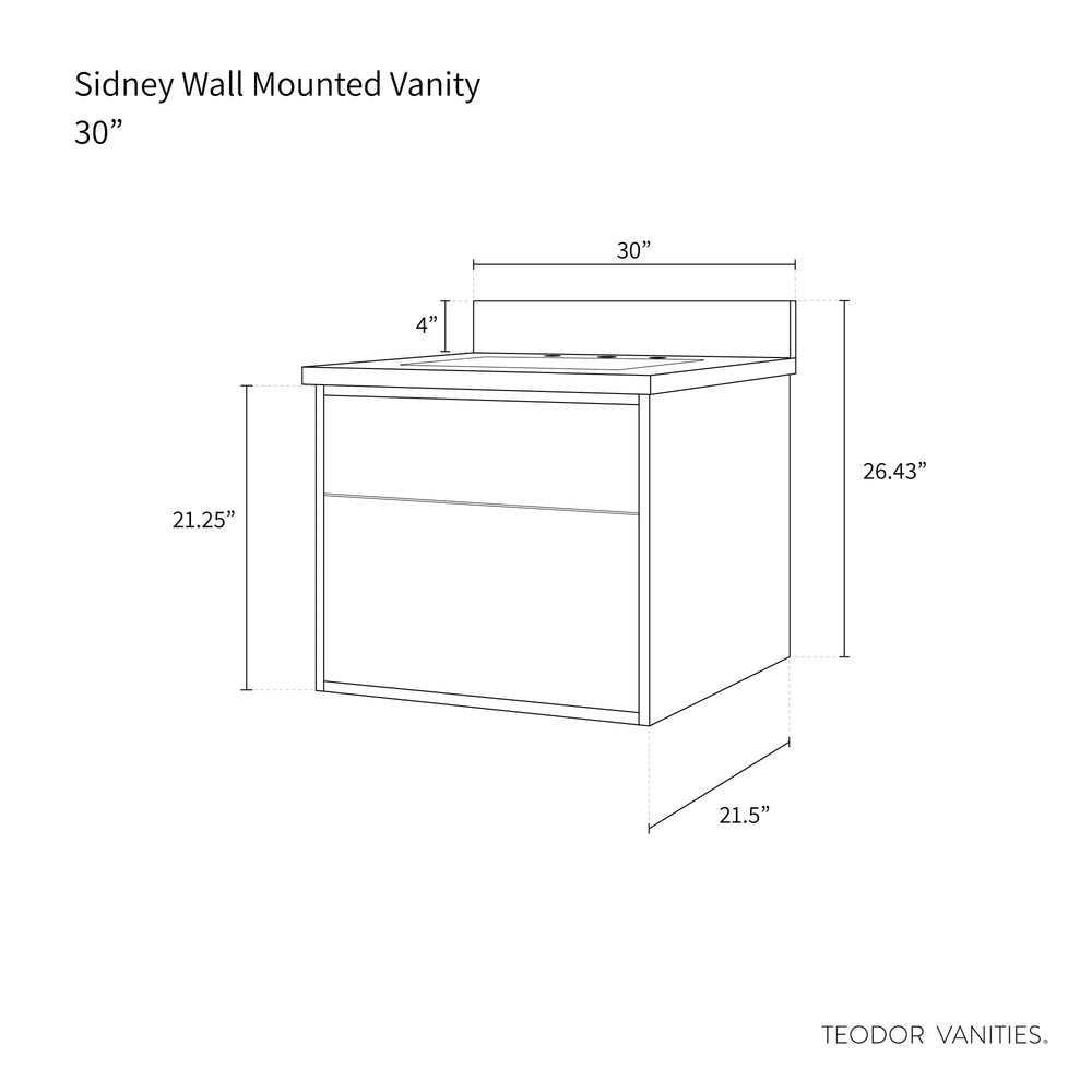 
                  
                    Sidney 30", Teodor® Modern Wall Mount Matte Black Vanity Teodor Bathroom VanityCanada
                  
                