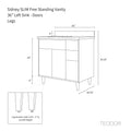 
                  
                    Sidney SLIM 36" Matte Black Bathroom Vanity, Left Sink
                  
                