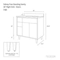 
                  
                    Sidney 36", Teodor® Modern Gloss White Vanity, Right Sink Teodor Bathroom VanityCanada
                  
                