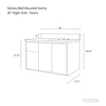 
                  
                    Sidney 36", Teodor® Modern Wall Mount Gloss White Vanity, Right Sink Teodor Bathroom VanityCanada
                  
                