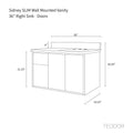 
                  
                    Sidney SLIM 36" Wall Mount Matte Black Bathroom Vanity, Right Sink
                  
                