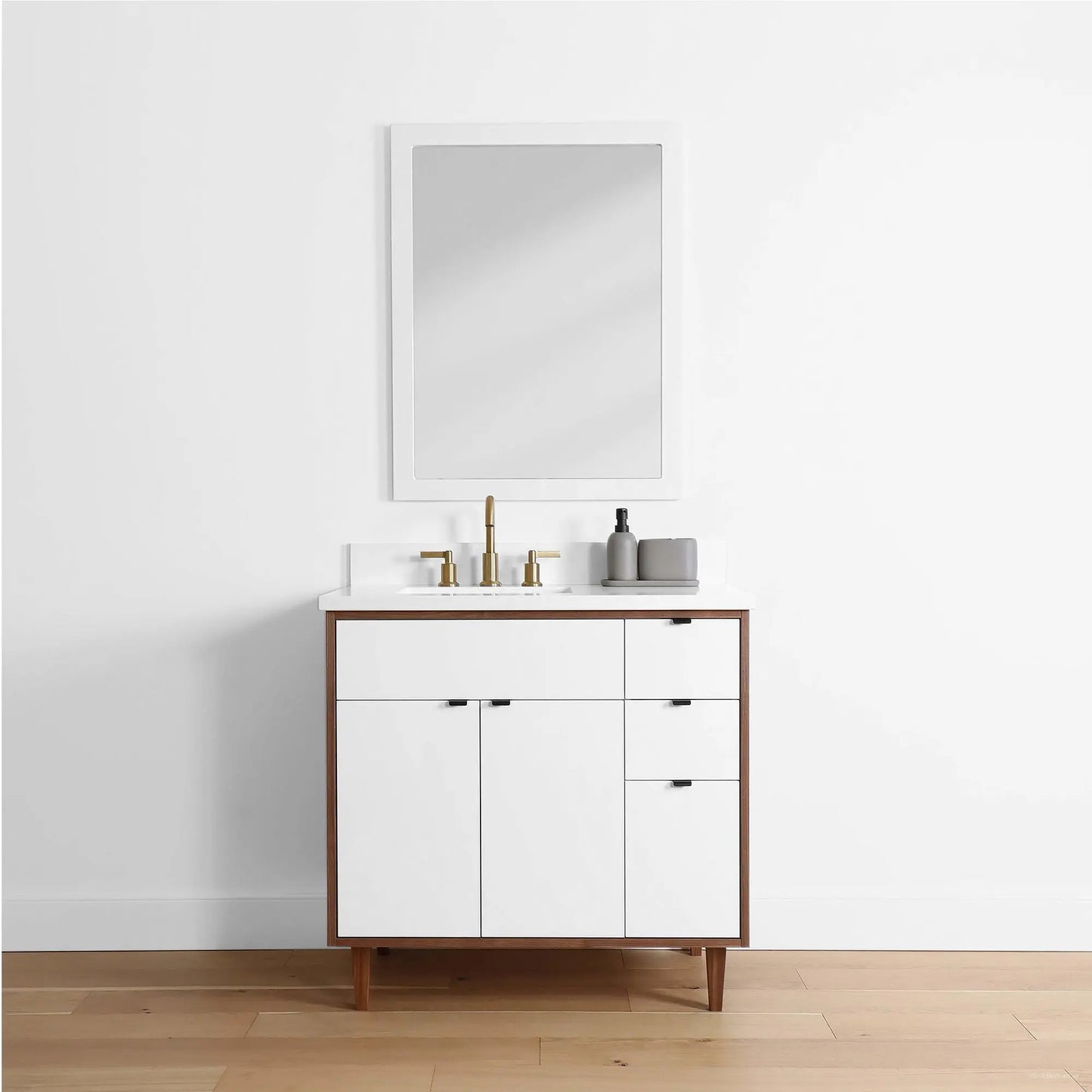 Sidney 36", Teodor® Modern Gloss White Vanity, Left Sink Teodor Bathroom VanityCanada