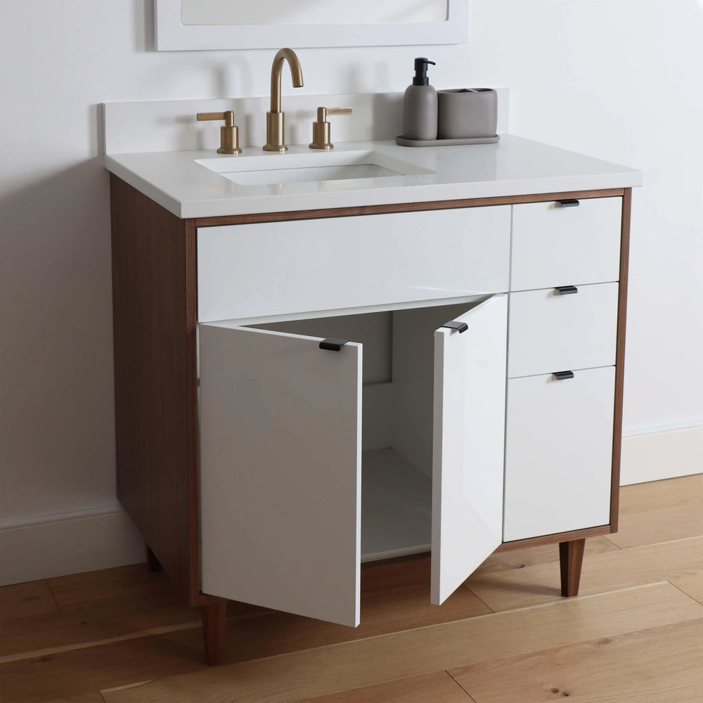 
                  
                    Sidney 36" Gloss White Bathroom Vanity, Left Sink
                  
                