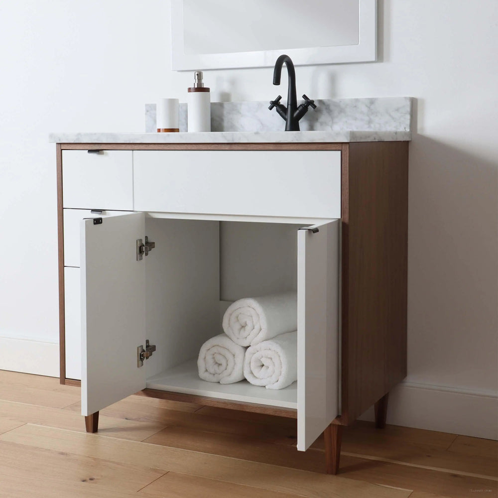 
                  
                    Sidney 36" Gloss White Bathroom Vanity, Right Sink
                  
                