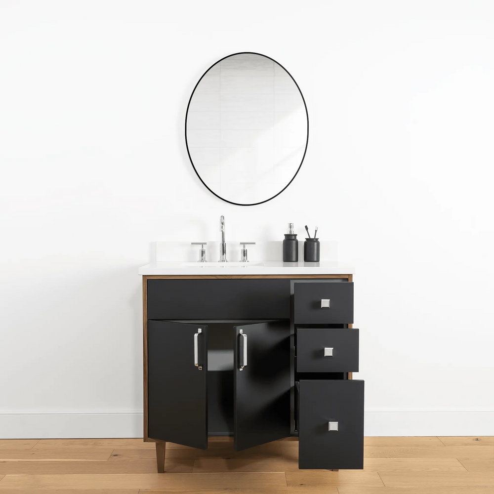 
                  
                    Sidney 36" Matte Black Bathroom Vanity, Left Sink
                  
                