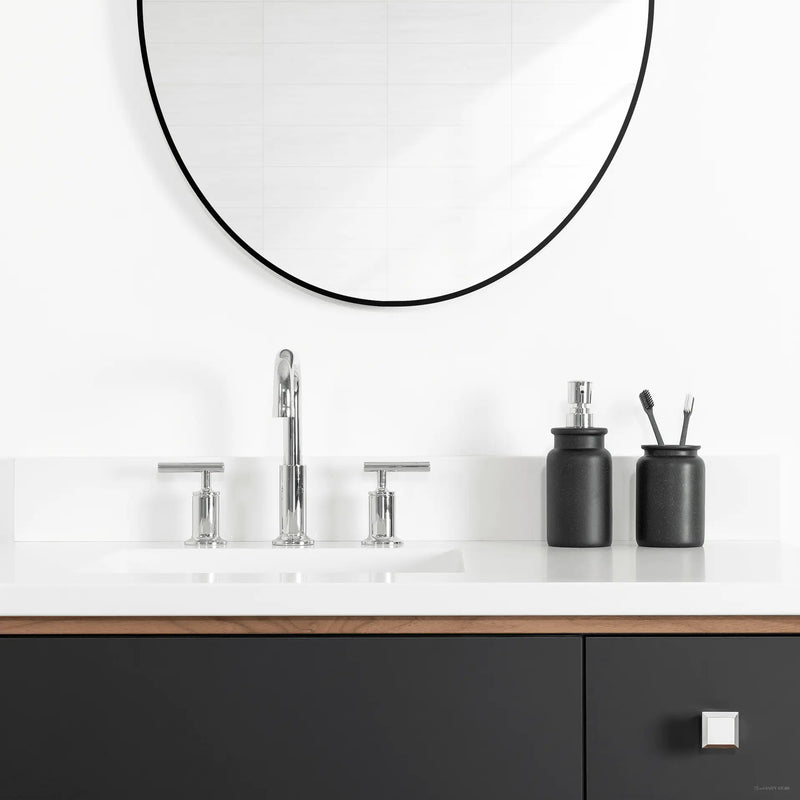 Sidney 36" Matte Black Bathroom Vanity, Left Sink