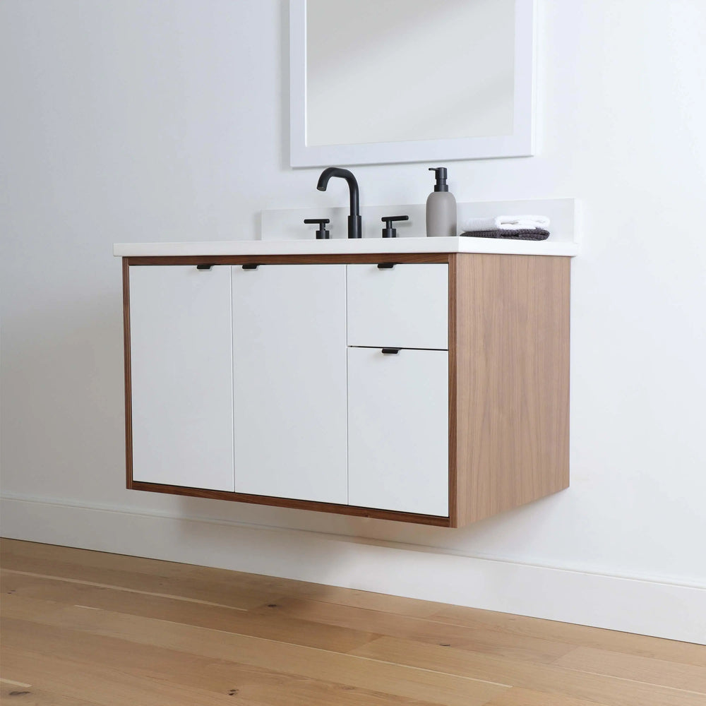 
                  
                    Sidney 36" Wall Mount Gloss White Bathroom Vanity, Left Sink
                  
                