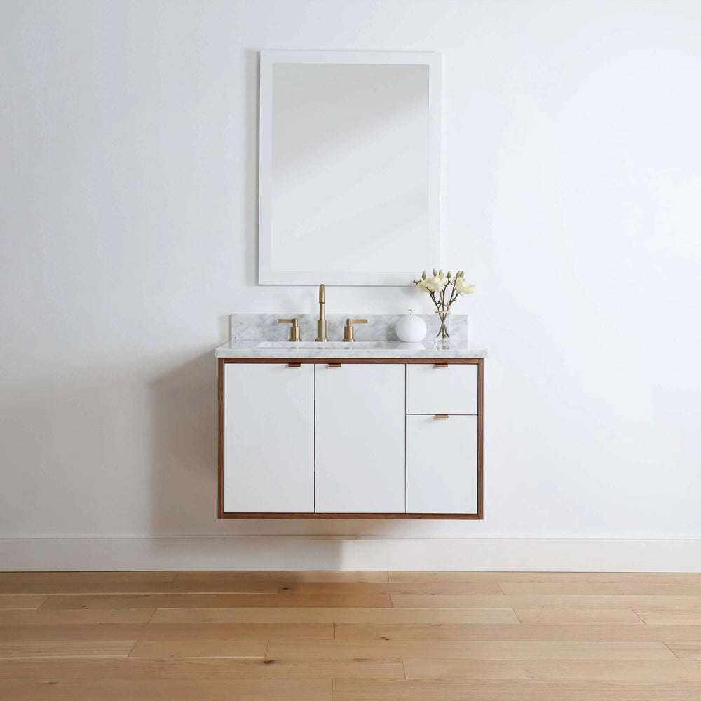 
                  
                    Sidney 36" Wall Mount Gloss White Bathroom Vanity, Left Sink
                  
                