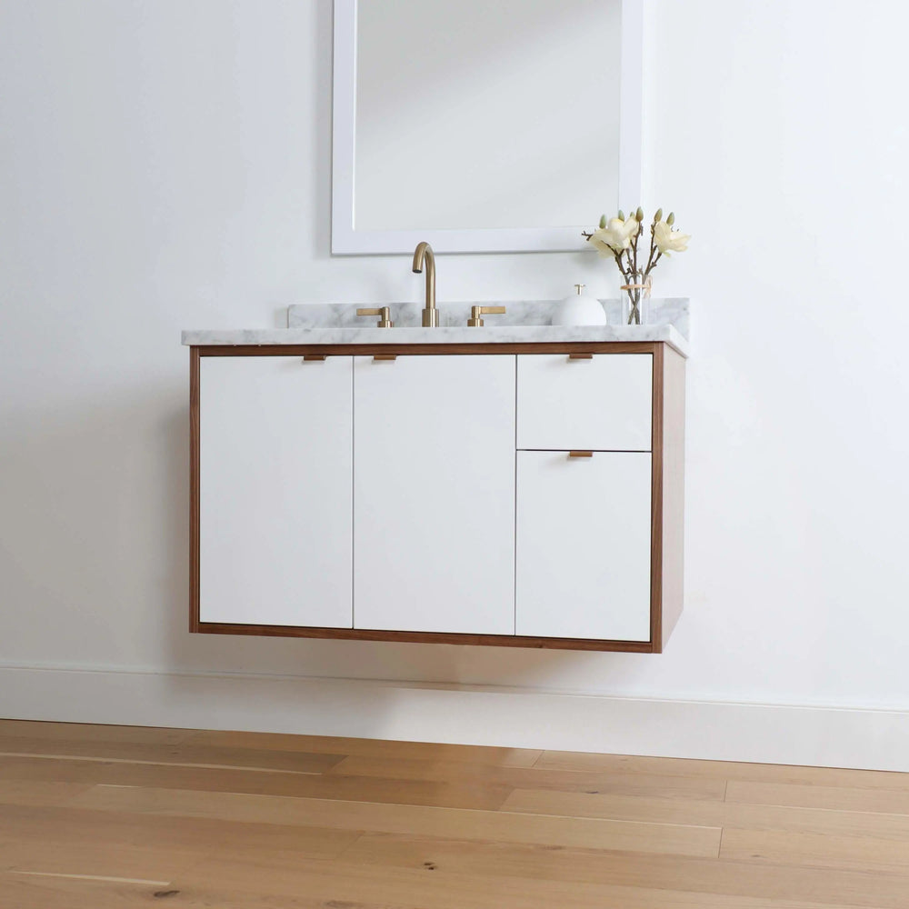 
                  
                    Sidney 36" Wall Mount Gloss White Bathroom Vanity, Left Sink
                  
                