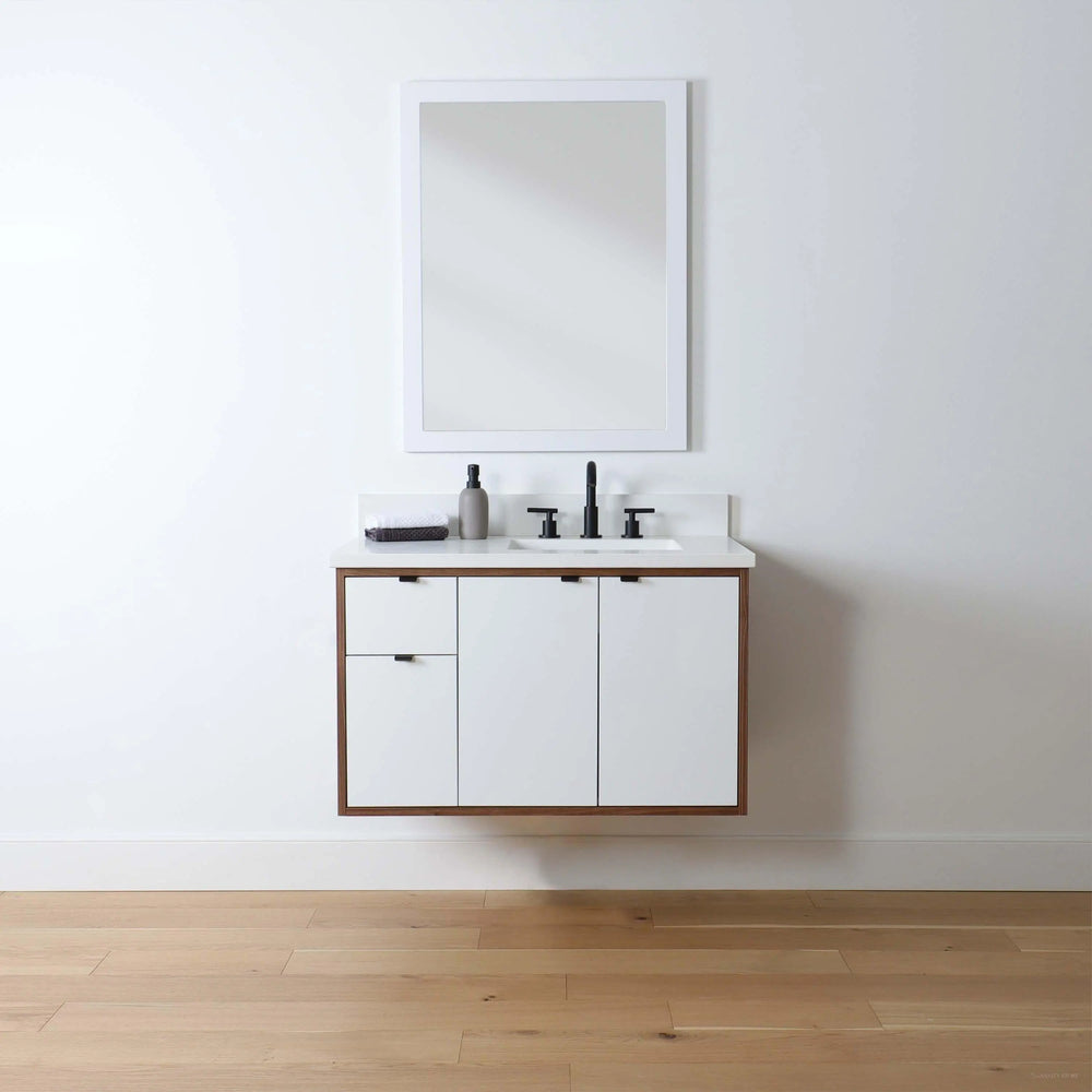 
                  
                    Sidney 36" Wall Mount Gloss White Bathroom Vanity, Right Sink
                  
                
