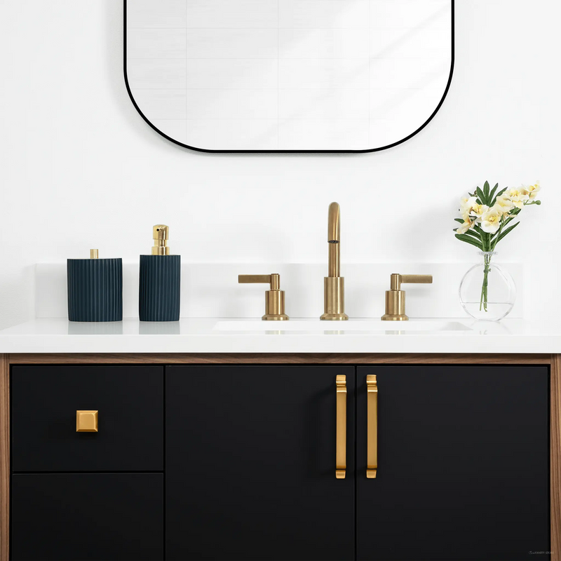 Sidney 36", Teodor® Modern Wall Mount Matte Black Vanity, Right Sink