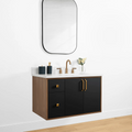 
                  
                    Sidney 36" Wall Mount Matte Black Bathroom Vanity, Right Sink
                  
                