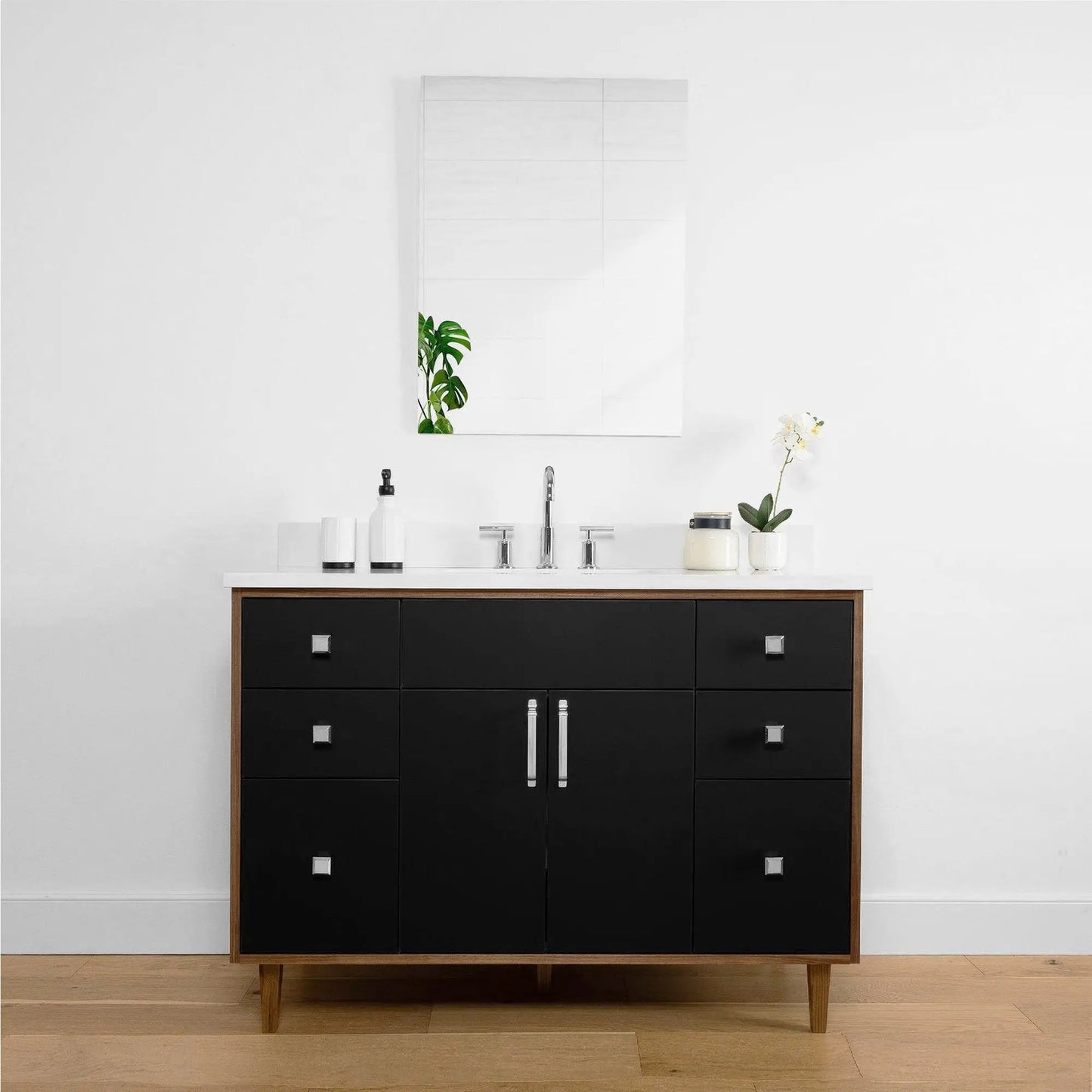 Sidney 48", Teodor® Modern Matte Black Vanity Teodor Bathroom VanityCanada