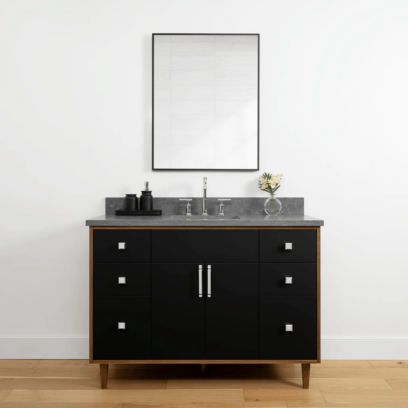 Sidney 48" Matte Black Bathroom Vanity