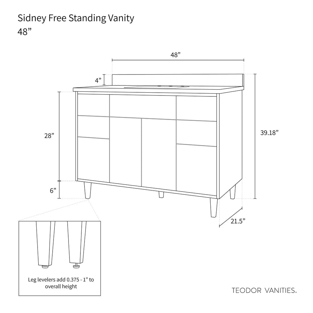 
                  
                    Sidney 48", Teodor® Modern Matte Black Vanity Teodor Bathroom VanityCanada
                  
                