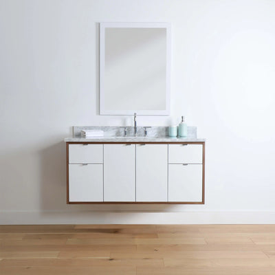 Sidney 48", Teodor® Modern Wall Mount Gloss White Vanity Teodor Bathroom VanityCanada