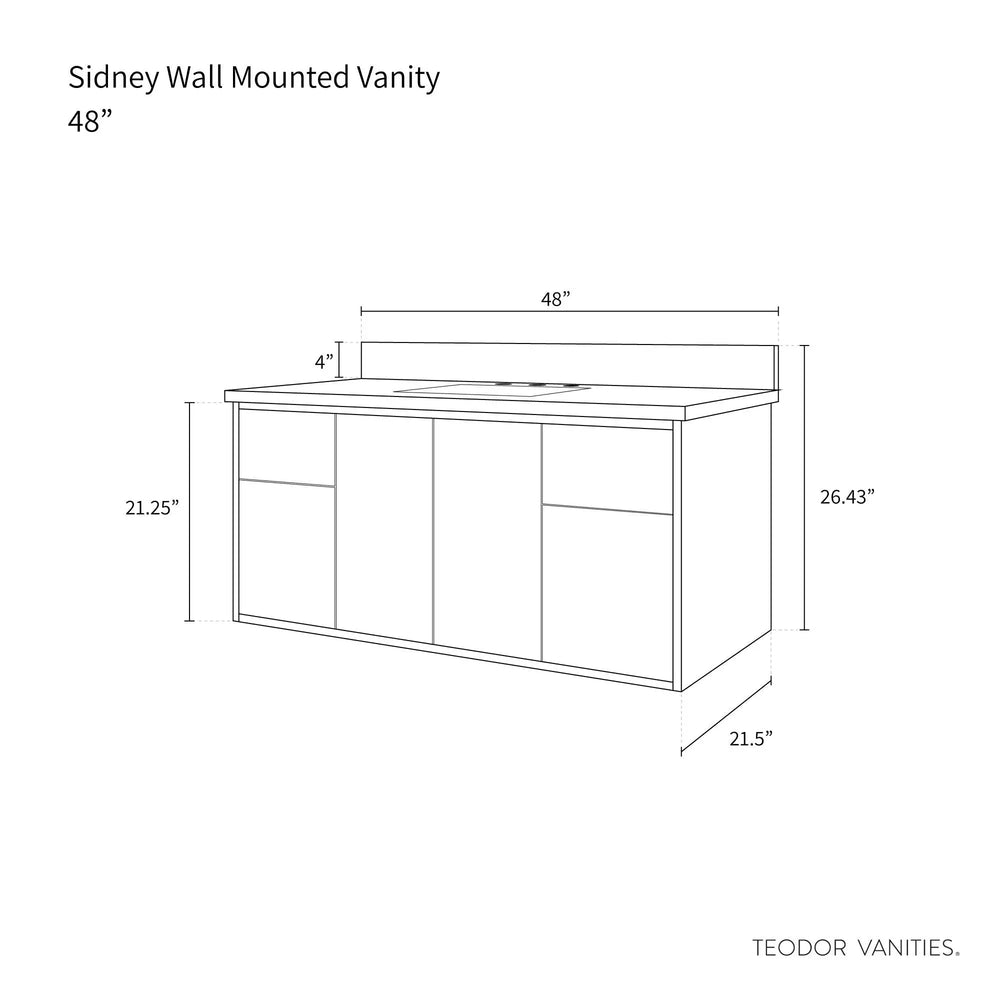 
                  
                    Sidney 48", Teodor® Modern Wall Mount Matte Black Vanity Teodor Bathroom VanityCanada
                  
                