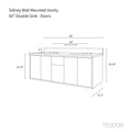 
                  
                    Sidney 60", Teodor® Modern Wall Mount Gloss White Vanity, Double Sink Teodor Bathroom VanityCanada
                  
                