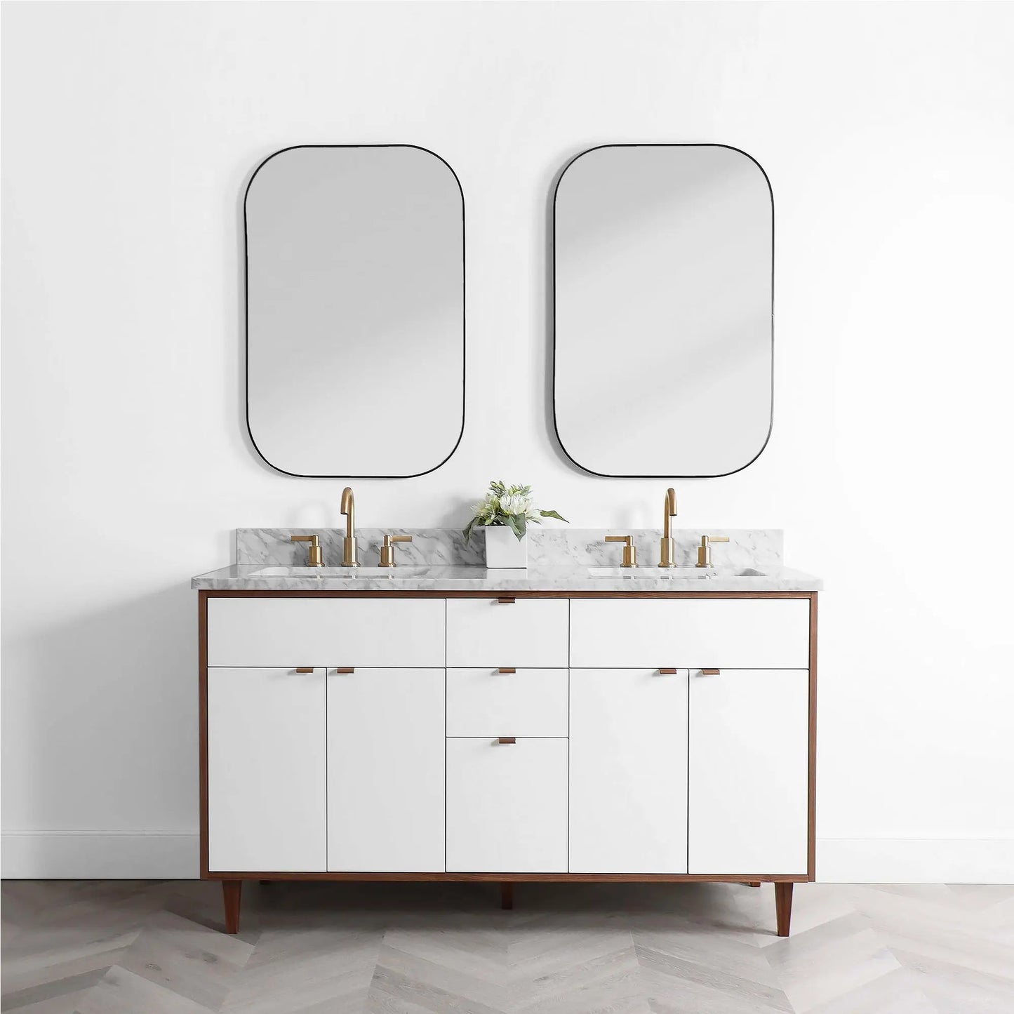 Sidney 60", Teodor® Modern Gloss White Vanity, Double Sink Teodor Bathroom VanityCanada