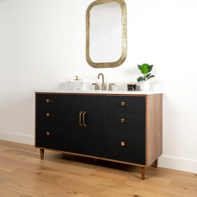Sidney 60", Matte Black Bathroom Vanity