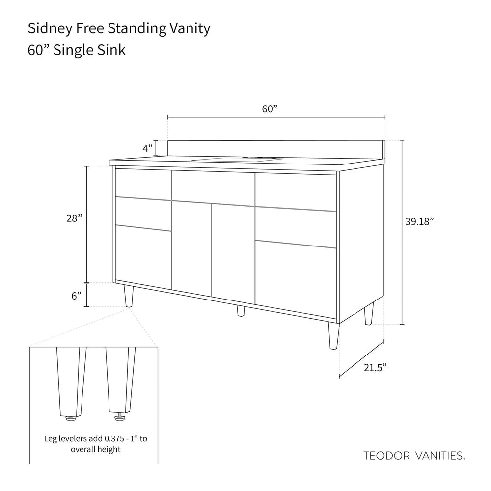 
                  
                    Sidney 60", Teodor® Modern Matte Black Vanity Teodor Bathroom VanityCanada
                  
                