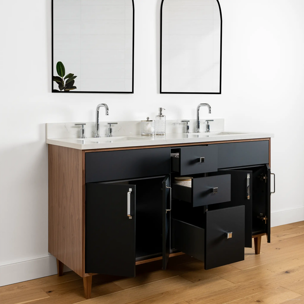 
                  
                    Sidney 60" Matte Black Bathroom Vanity, Double Sink
                  
                